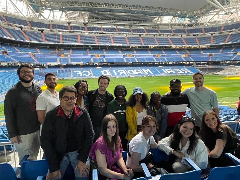 Students at the Real Madrid game